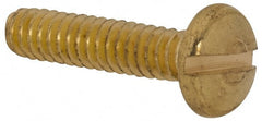 Made in USA - #4-40 UNC, 1/2" Length Under Head Slotted Drive Machine Screw - Binding Head, Brass, Uncoated, Without Washer - Exact Tooling