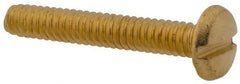 Made in USA - #4-40 UNC, 3/4" Length Under Head Slotted Drive Machine Screw - Binding Head, Brass, Uncoated, Without Washer - Exact Tooling