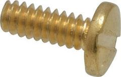 Value Collection - #6-32 UNC, 3/8" Length Under Head Slotted Drive Machine Screw - Binding Head, Brass, Uncoated, Without Washer - Exact Tooling
