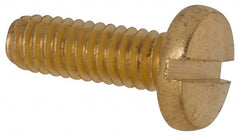 Value Collection - #8-32 UNC, 1/2" Length Under Head Slotted Drive Machine Screw - Binding Head, Brass, Uncoated, Without Washer - Exact Tooling