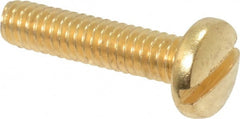 Value Collection - #8-32 UNC, 3/4" Length Under Head Slotted Drive Machine Screw - Binding Head, Brass, Uncoated, Without Washer - Exact Tooling