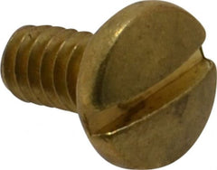 Value Collection - #10-24 UNC, 3/8" Length Under Head Slotted Drive Machine Screw - Binding Head, Brass, Uncoated, Without Washer - Exact Tooling
