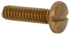 Value Collection - #10-24 UNC, 3/4" Length Under Head Slotted Drive Machine Screw - Binding Head, Brass, Uncoated, Without Washer - Exact Tooling