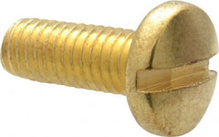 Value Collection - #10-32 UNF, 1/2" Length Under Head Slotted Drive Machine Screw - Binding Head, Brass, Uncoated, Without Washer - Exact Tooling