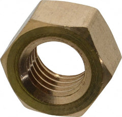 Value Collection - 1/2-13 UNC Brass Right Hand Hex Nut - 3/4" Across Flats, 7/16" High, Uncoated - Exact Tooling