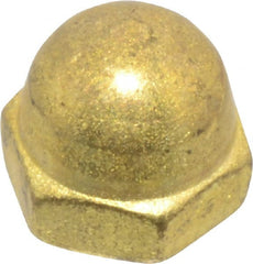 Value Collection - #6-32 UNC, 5/16" Width Across Flats, Uncoated, Brass Acorn Nut - 1/4" Overall Height - Exact Tooling