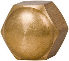 Value Collection - 1/2-13" UNC, 3/4" Width Across Flats, Uncoated, Brass Acorn Nut - 9/16" Overall Height - Exact Tooling
