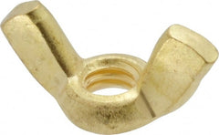 Value Collection - 1/4-20 UNC, Brass Standard Wing Nut - 1.1" Wing Span, 0.57" Wing Span - Exact Tooling