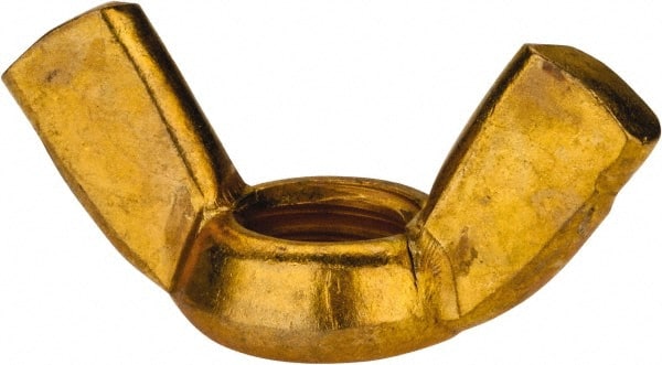 Value Collection - 1/2-13 UNC, Brass Standard Wing Nut - 1.94" Wing Span, 1" Wing Span - Exact Tooling