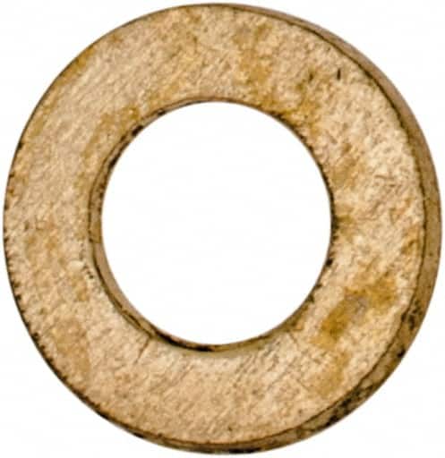 Value Collection - #2 Screw, Brass Standard Flat Washer - 0.099" ID x 3/16" OD, 0.02" Thick, Plain Finish - Exact Tooling