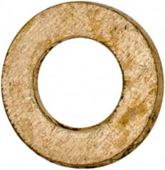 Value Collection - #2 Screw, Brass Standard Flat Washer - 0.099" ID x 3/16" OD, 0.02" Thick, Plain Finish - Exact Tooling