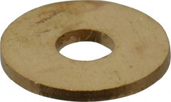 Value Collection - #4 Screw, Brass Standard Flat Washer - 0.12" ID x 1/4" OD, 0.025" Thick, Plain Finish - Exact Tooling
