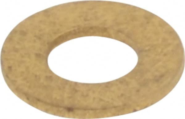 Value Collection - #6 Screw, Brass Standard Flat Washer - 0.147" ID x 5/16" OD, 0.025" Thick, Plain Finish - Exact Tooling
