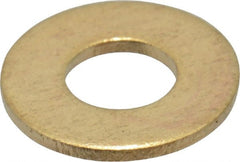 Value Collection - #8 Screw, Brass Standard Flat Washer - 0.172" ID x 3/8" OD, 0.032" Thick, Plain Finish - Exact Tooling