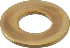 Value Collection - #14 Screw, Brass Standard Flat Washer - 0.26" ID x 9/16" OD, 0.04" Thick, Plain Finish - Exact Tooling