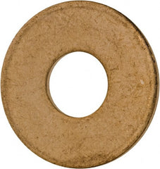 Value Collection - #14 Screw, Brass Standard Flat Washer - 0.26" ID x 11/16" OD, 0.051" Thick, Plain Finish - Exact Tooling