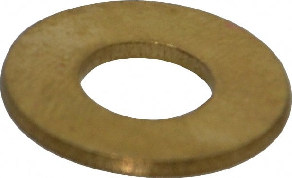 Value Collection - #20 Screw, Brass Standard Flat Washer - 0.334" ID x 3/4" OD, 0.056" Thick, Plain Finish - Exact Tooling