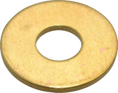 Value Collection - #20 Screw, Brass Standard Flat Washer - 0.339" ID x 7/8" OD, 0.057" Thick, Plain Finish - Exact Tooling