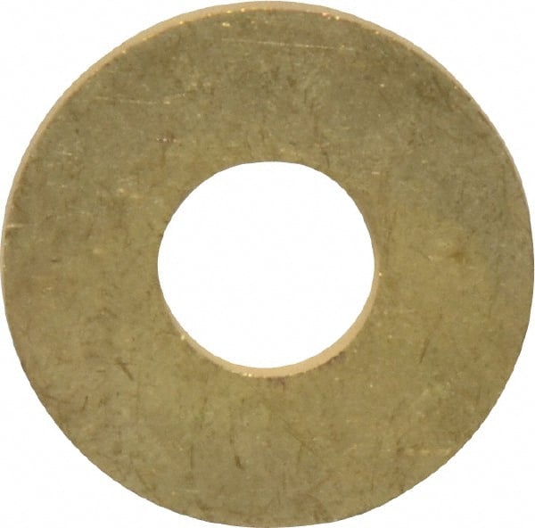 Value Collection - #24 Screw, Brass Standard Flat Washer - 0.386" ID x 1" OD, 0.074" Thick, Plain Finish - Exact Tooling