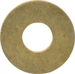 Value Collection - #24 Screw, Brass Standard Flat Washer - 0.386" ID x 1" OD, 0.074" Thick, Plain Finish - Exact Tooling