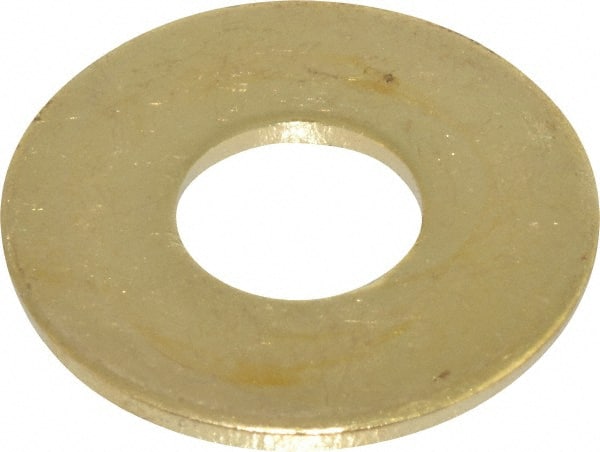 Value Collection - 1/2" Screw, Brass Standard Flat Washer - 0.562" ID x 1-3/8" OD, 0.091" Thick, Plain Finish - Exact Tooling
