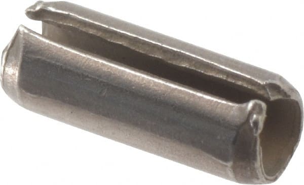 Value Collection - 3/32" Diam x 1/4" Long Slotted Spring Pin - Grade 420 Stainless Steel, Bright Finish - Exact Tooling