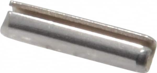 Made in USA - 3/32" Diam x 3/8" Long Slotted Spring Pin - Grade 420 Stainless Steel, Bright Finish - Exact Tooling