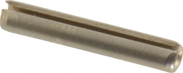 Made in USA - 3/32" Diam x 9/16" Long Slotted Spring Pin - Grade 420 Stainless Steel, Bright Finish - Exact Tooling