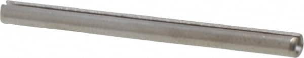 Made in USA - 3/32" Diam x 1-1/4" Long Slotted Spring Pin - Grade 420 Stainless Steel, Bright Finish - Exact Tooling