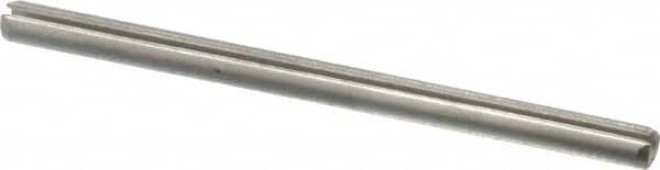 Made in USA - 3/32" Diam x 1-1/2" Long Slotted Spring Pin - Grade 420 Stainless Steel, Bright Finish - Exact Tooling