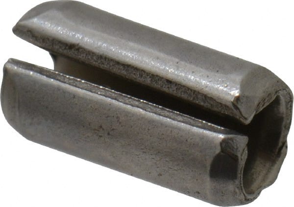 Made in USA - 1/8" Diam x 1/4" Long Slotted Spring Pin - Grade 420 Stainless Steel, Bright Finish - Exact Tooling