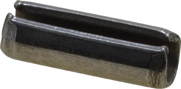 Made in USA - 1/8" Diam x 3/8" Long Slotted Spring Pin - Grade 420 Stainless Steel, Bright Finish - Exact Tooling