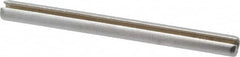 Made in USA - 1/8" Diam x 1-1/2" Long Slotted Spring Pin - Grade 420 Stainless Steel, Bright Finish - Exact Tooling