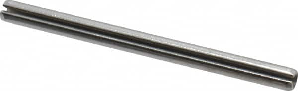 Made in USA - 1/8" Diam x 1-3/4" Long Slotted Spring Pin - Grade 420 Stainless Steel, Bright Finish - Exact Tooling