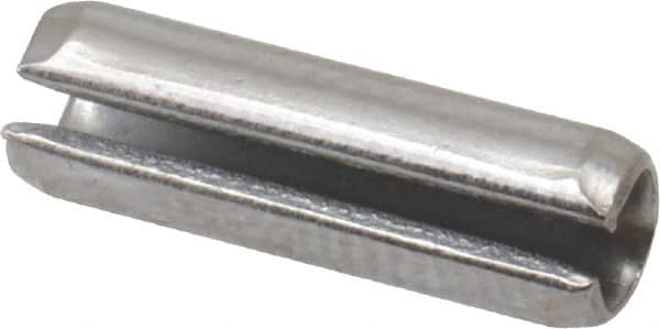 Made in USA - 5/32" Diam x 1/2" Long Slotted Spring Pin - Grade 420 Stainless Steel, Bright Finish - Exact Tooling