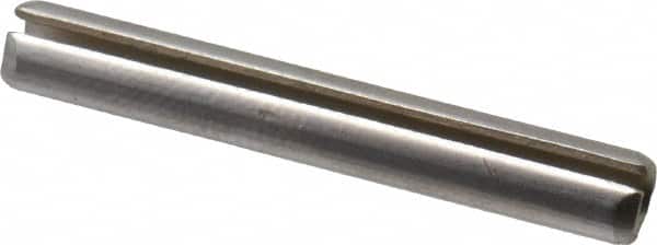 Made in USA - 5/32" Diam x 1-1/8" Long Slotted Spring Pin - Grade 420 Stainless Steel, Bright Finish - Exact Tooling