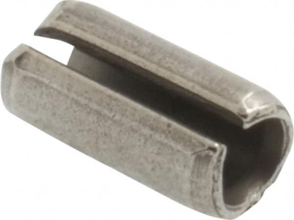 Made in USA - 3/16" Diam x 3/8" Long Slotted Spring Pin - Grade 420 Stainless Steel, Bright Finish - Exact Tooling