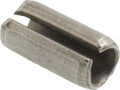 Made in USA - 3/16" Diam x 3/8" Long Slotted Spring Pin - Grade 420 Stainless Steel, Bright Finish - Exact Tooling