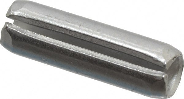 Made in USA - 3/16" Diam x 5/8" Long Slotted Spring Pin - Grade 420 Stainless Steel, Bright Finish - Exact Tooling