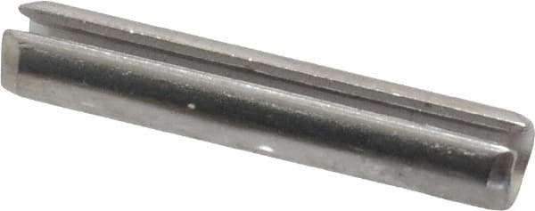 Made in USA - 3/16" Diam x 1" Long Slotted Spring Pin - Grade 420 Stainless Steel, Bright Finish - Exact Tooling