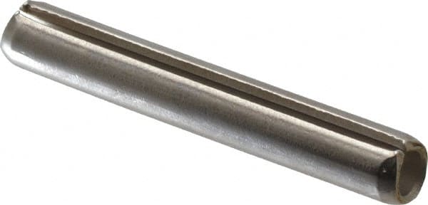 Made in USA - 3/16" Diam x 1-1/4" Long Slotted Spring Pin - Grade 420 Stainless Steel, Bright Finish - Exact Tooling
