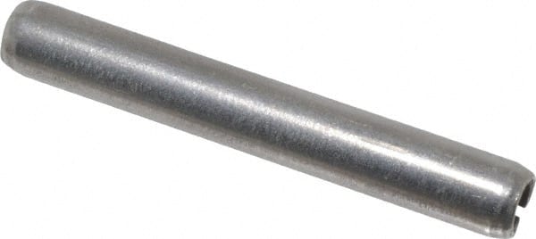 Made in USA - 3/16" Diam x 1-3/8" Long Slotted Spring Pin - Grade 420 Stainless Steel, Bright Finish - Exact Tooling