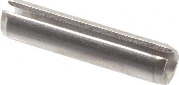 Made in USA - 7/32" Diam x 1" Long Slotted Spring Pin - Grade 420 Stainless Steel, Bright Finish - Exact Tooling