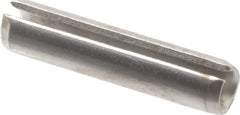 Made in USA - 7/32" Diam x 1" Long Slotted Spring Pin - Grade 420 Stainless Steel, Bright Finish - Exact Tooling