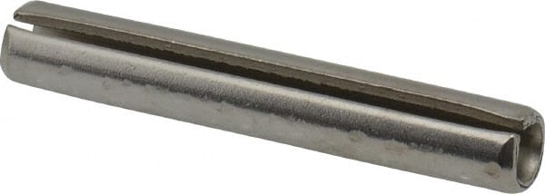 Made in USA - 5/16" Diam x 2" Long Slotted Spring Pin - Grade 420 Stainless Steel, Bright Finish - Exact Tooling