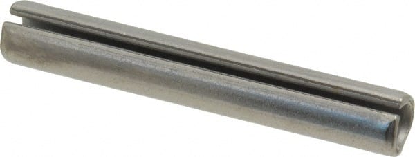 Made in USA - 3/8" Diam x 2-1/2" Long Slotted Spring Pin - Grade 420 Stainless Steel, Bright Finish - Exact Tooling