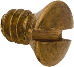 Value Collection - #6-32 UNC, 1/4" OAL Slotted Drive Machine Screw - Oval Head, Brass, Uncoated, Without Washer - Exact Tooling