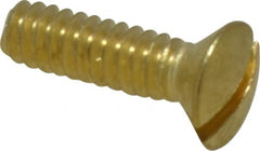 Value Collection - #6-32 UNC, 1/2" OAL Slotted Drive Machine Screw - Oval Head, Brass, Uncoated, Without Washer - Exact Tooling