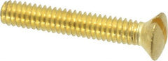 Value Collection - #8-32 UNC, 1" OAL Slotted Drive Machine Screw - Oval Head, Brass, Uncoated, Without Washer - Exact Tooling