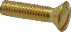 Value Collection - #10-32 UNF, 3/4" OAL Slotted Drive Machine Screw - Oval Head, Brass, Uncoated, Without Washer - Exact Tooling
